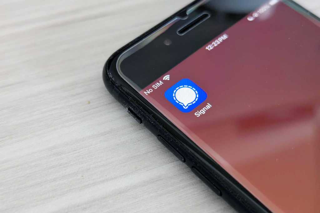 Signal app on an iPhone