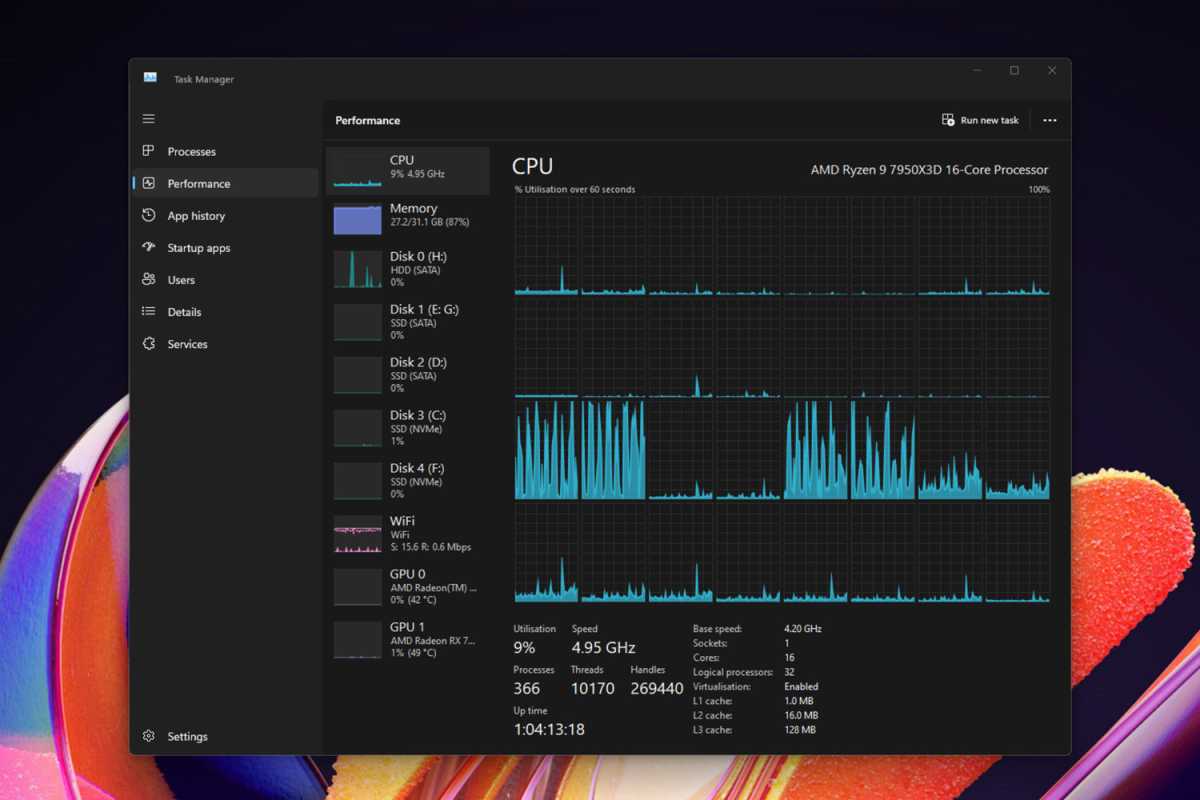 Task Manager dark theme overview screenshot