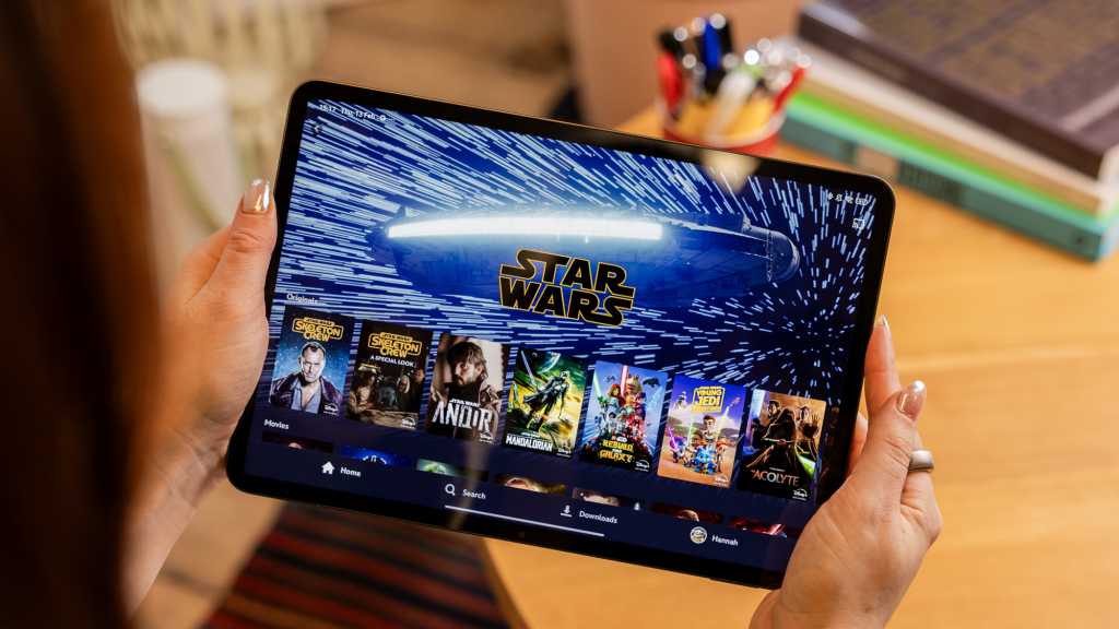 Disney+ Star Wars section on a tablet - Streaming lifestyle shot