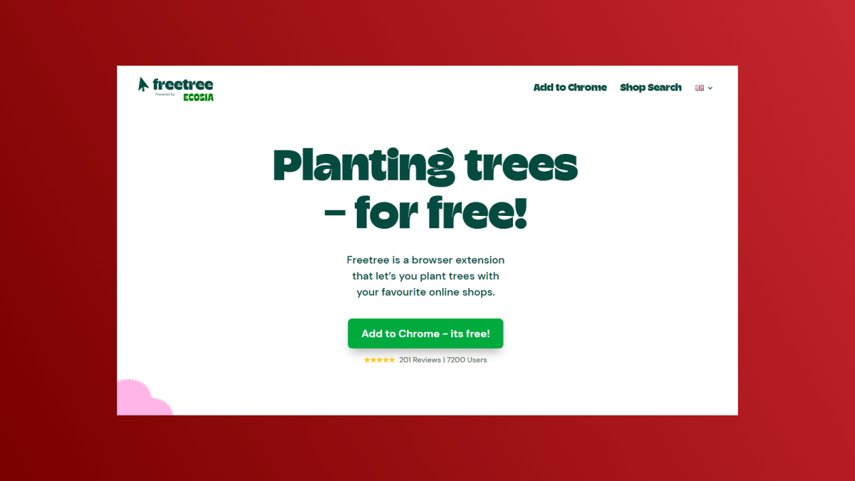 Ecosia Freetree Chrome extension screenshot
