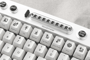 This delightful old-school keyboard has a built-in word counter and timer